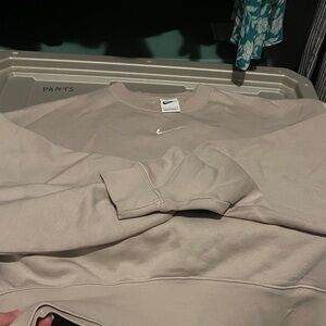 Nike womens Light Beige Crewneck Sweater